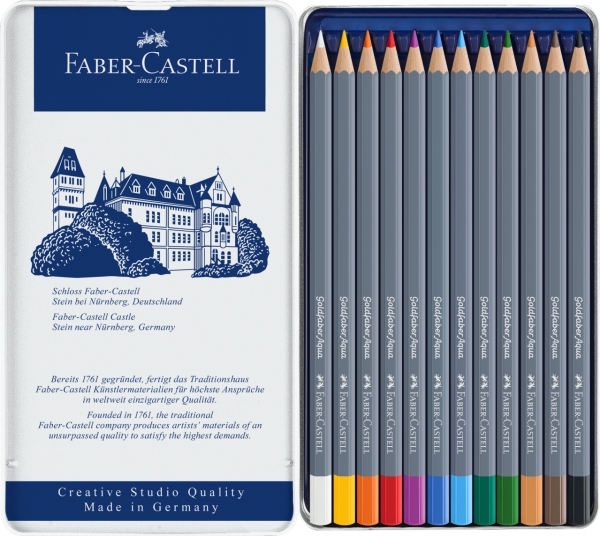 Creioane Colorate Aquarelle 12 Culori Goldfaber Cutie Metal Faber-Castell [2]
